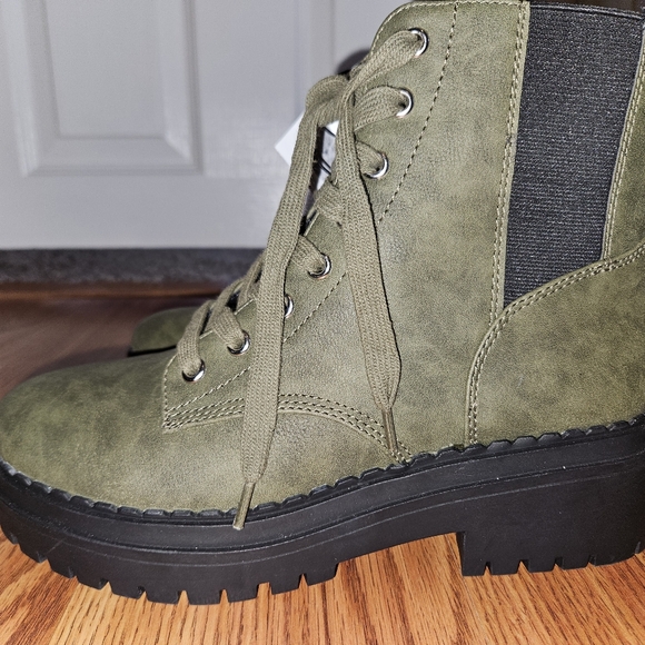 Indigo rd olive green combat boots - Picture 4 of 10